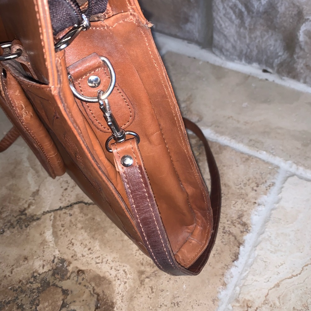 American West Brown Leather Shoulder Bag - Picture 4 of 10